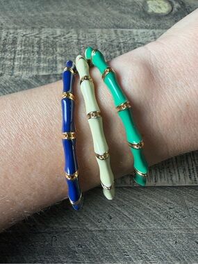 3x Stella & Dot Julep Bamboo Bangle Bracelets